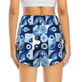 thumbnail image 3 of Picia Evil Eye Pattern Women's 2 in 1 Athletic Running Shorts High Waisted Workout Casual Gym Sweat Shorts with Comfy Liner Zipper Pockets-Medium, 3 of 9
