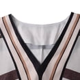 thumbnail image 6 of FRSASU Linen Dresses for Women 3/4 Sleeve Striped Dress Summer V-Neck Boho Vacation Dress Casual Outfits Khaki-A, 6 of 8