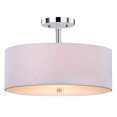 thumbnail image 4 of Safavieh Lighting Collection Clara Ceiling Chrome 11.25-inch Semi Flush Drum Light, 4 of 5