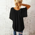 thumbnail image 4 of Womens Loose Fit Summer T Shirts V Neck Short Sleeve Tees Flowy Dressy Casual Blouses Oversized Plain T Shirts (XX-Large, Black), 4 of 5
