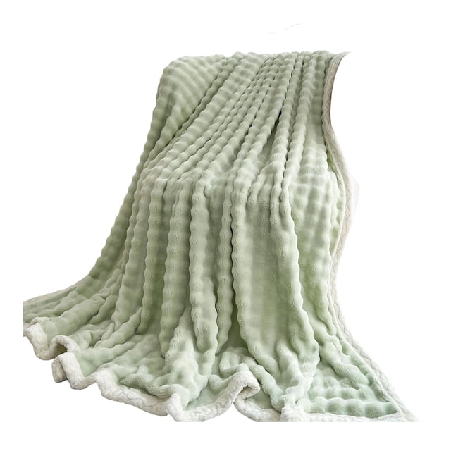 Bwiyojiz Home & Kitchen Decor Bedding Textiles Blankets Throws Soft Fleece Blanket Warm and Layer Double-sided All-season Solid Color, Gifts for Friend, Green