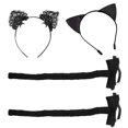 thumbnail image 2 of 4pcs gato gato diadema de la cabeza de felpa cola de animales de halloween cosplay accesorio de traje de apoyo, 2 of 7