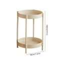 thumbnail image 3 of End Table for Living Room, Small Round Side Table with Shelf, Modern Bedroom Sofa Table, Sturdy Plastic and Iron Frame Nightstand for Next to Chair(White,B), 3 of 6