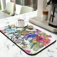 thumbnail image 2 of Small Floral Coffee Bar Mat, Absorbent Vintage Dish Drying Pad, Botanical Kitchen Counter Protector, 2 of 6