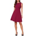 thumbnail image 2 of INSPIRE CHIC Sleeveless Work Dresses for Women Elegant Crew Neck A Line Church Business Casual Dress M Dark Red, 2 of 6