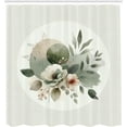 thumbnail image 5 of Ambesonne Monstera Shower Curtain, Minimalist Watercolor Floral Arrangement in Delicate Neutral Tones, Cloth Fabric Bathroom Decor Set with Hooks, 69" W x 75" L, Pale Sage Green Coconut, 5 of 10