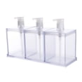 thumbnail image 3 of 3 unids/set botella dispensadora de loción, contenedor de champú, botella de bomba de jabón resistente vacía para lavabo de encimera , claro Macarena Botella dispensadora de loción, 3 of 7