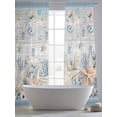 thumbnail image 4 of Beige Starfish Coastal Sheer Curtains 84 Inch Length 2 Panels Set, Blue Beach Nautical Coral Shell Vintage Voile Window Treatment Curtains Sheers Drapes for Bedroom/Living Room/Kitchen 52"x84"x2, 4 of 7