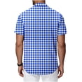 thumbnail image 6 of Guluxicc Men's Plaid Lounge Shirts Button Down Collared Short Sleeve Summer Casual Tops for Everyday Outfits, 6 of 6
