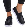 thumbnail image 3 of Womens Shoes,Canvas Sneakers Comfortable Lightweight for Outdoor Casual Wear Canvas Sneakers for Everyday Walking,Shoes for Women,Black,9.5, 3 of 9