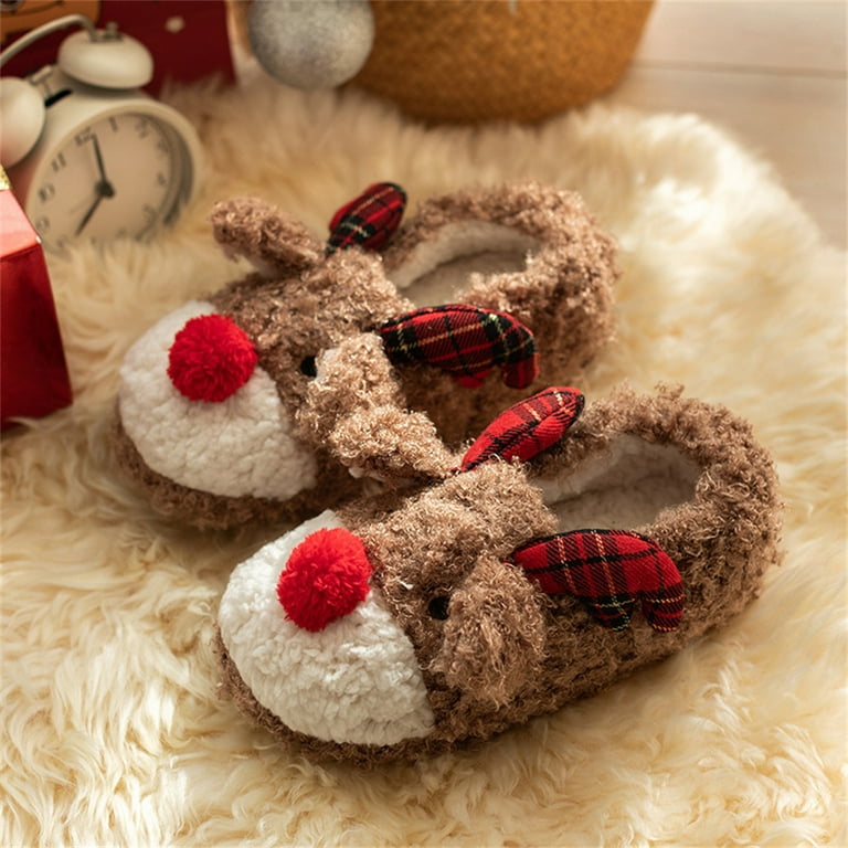 Christmas reindeer slippers outlet