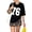 Black V-Neck, variant on Women'S Oversized Off Shoulder Shirt Crewneck Number Graphic T Shirt Y2k Summer Going Out Tops Blue Round Neck L