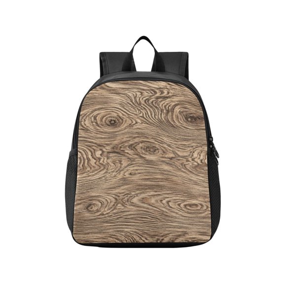 Toddler Backpack Wood Grain Texture Waterproof Lightweight Backpack Casual Mini Daypack for Daycare & Travel