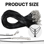 100 Pieces Waxed Leather Necklace Cord Bulk with Clasp Necklace Bracelet Chains String Rope Cord for Jewelry Making Pendants Charms(Black,20 Inch)