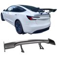 thumbnail image 2 of Ikon Motorsports 57" Trunk Spoiler Compatible with Universal Carbon Fiber Print JDM GT Style Rear Tail Spoiler Wing Lip Deck Lid ABS, 2 of 9
