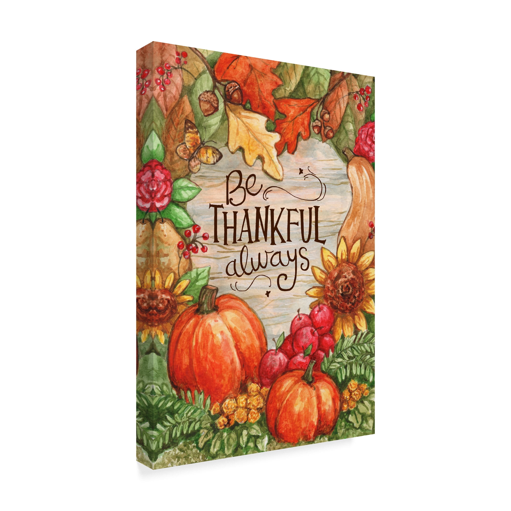 Trademark Fine Art 'Leaves Heart Be Thankful' Canvas Art by Melinda Hipsher