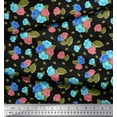 thumbnail image 3 of Soimoi Tissu Crêpe polyester Feuilles & Roses Imprimé Floral 1 Yard 52 Pouces de Large, 3 of 3