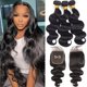 thumbnail image 1 of 12A Body Wave 3 paquetes con cierre de encaje 5?5 HD (14 16 18+12 "") sin procesar brasileño virgen cuerpo onda paquetes de cabello humano con cierre color natural, 1 of 5