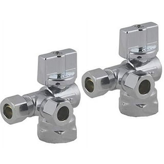 Keeney 1/2-in Pex x 1/4-in Compression Brass Quarter Turn Stop Angle Valve  in the Shut-Off Valves department at