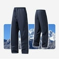thumbnail image 5 of Havenre Fashion Mens Fleece Lined Jogger Pants Casual Stretch Drawstring Elastic High Waist Straight Leg Athletic Sweatpatns with Pockets Navy S, 5 of 8