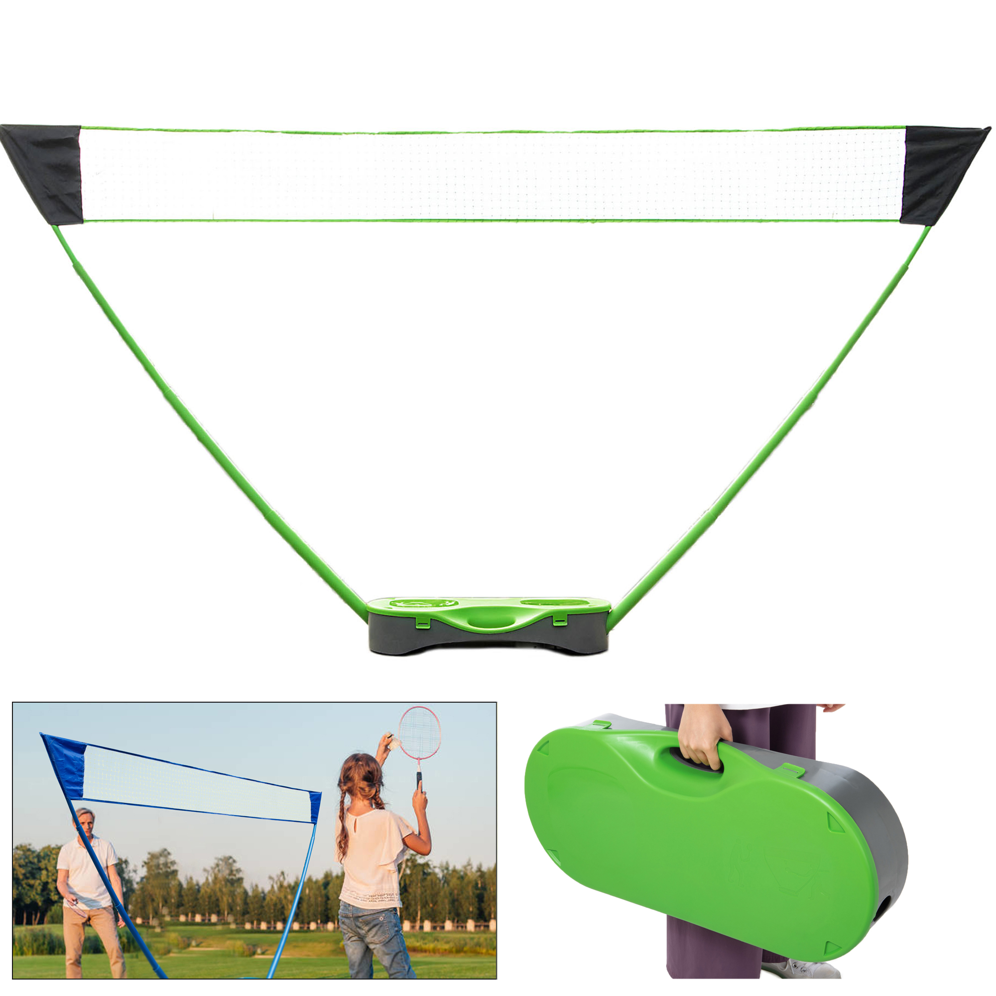SAYFUT Badminton Set, Portable Volleyball Kit Recreation Game Equipment with Freestanding Base and Carry Bag, for Youth Adult, for Beach, Garden, Park or Backyard - image 1 of 7
