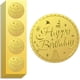 thumbnail image 1 of Pegatinas de papel dorado con relieve "Feliz cumpleaños", 2 pulgadas, 100 unidades, autoadhesivas, con relieve dorado, 1 of 9
