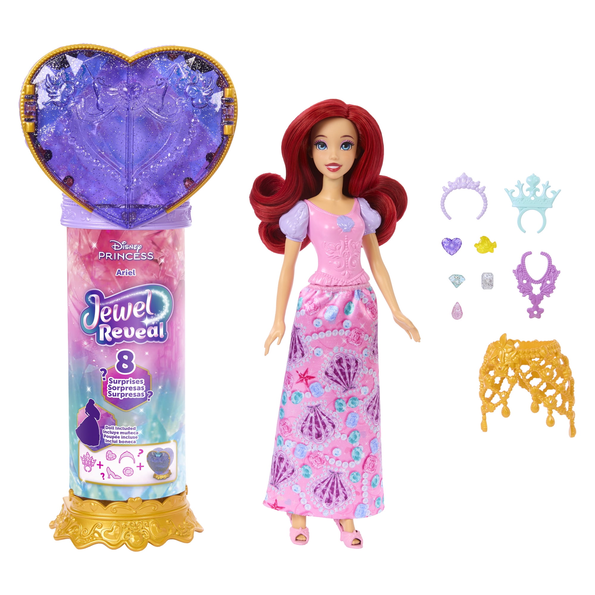Disney Princess Jewel Reveal Fashion Doll with 8 Surprises Including Gem Box & 10 Accessories
