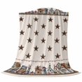 thumbnail image 6 of Star Rustic Blanket Soft Cozy Warm Throw Blanket for Couch, Plush Fuzzy Flannel Fleece Blankets for Sofa, Farmhouse Country Star Barn Berry Brown Bed Blankets Lightweight Gifts for Women, 32"x48", 6 of 9