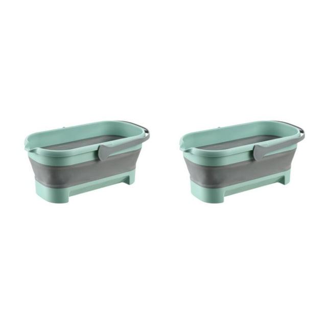 Maytalsory Space-saving Collapsible Mops Bucket – Effortlessly Store And Transport Small+Green 2Set