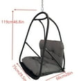thumbnail image 4 of 3-in-1 Comfort Swing Egg Chair with Stand - Wicker Rattan Indoor Outdoor Hanging Basket with C-Bracket Cushion Pillow & Special Cup Holder, 4 of 15