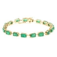 thumbnail image 5 of Magnificent Baguette 9Ct Natural Emerald Tennis Bracelet In 14K Yellow Gold Plated Over Sterling Silver Green Emerald Tennis Bracelet For Women Silver Anniversary Wedding Engagement Gift Mom, 5 of 5