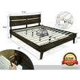 thumbnail image 5 of Acacia Aurora Bed Frame with Headboard Solid Wood Platform Bed, King Size Bed Frame, Unique Design Contemporary Signature Wood Bed Compatible with All Mattresses, Non-Slip and Noise-Free, Mocha, 5 of 5