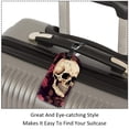 thumbnail image 3 of Square 2Pack PU Leather Roses and Skull Cruise Luggage Tag with Privacy Cover and Name ID Tag for Travel Handbags Backpacks Luggage Tags, 3 of 6