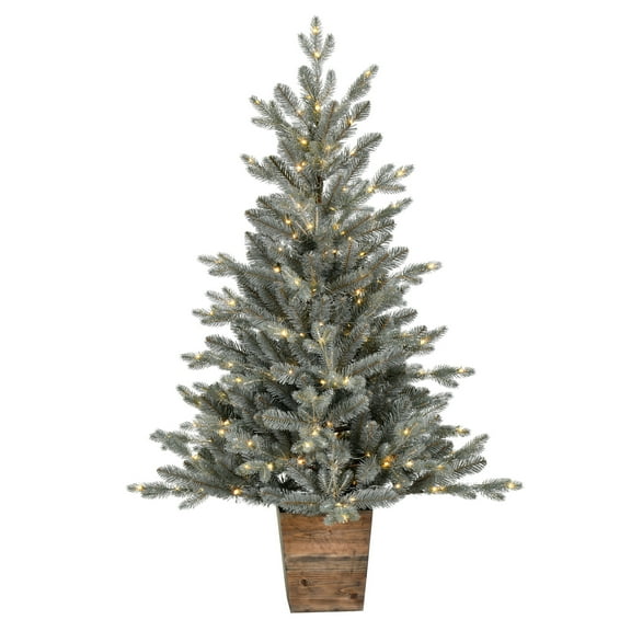 Vickerman 4' x 33" Gooding Potted Pine Artificial Tree, Warm White LED Mini Lights