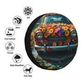 thumbnail image 4 of Salouo Flower Covered Vintage Car Print Spare Tire Cover 14-17 inch Spare Tire Protector Universal Tough Tire Wheel Cover for Trailer SUV and Truck-, 4 of 6