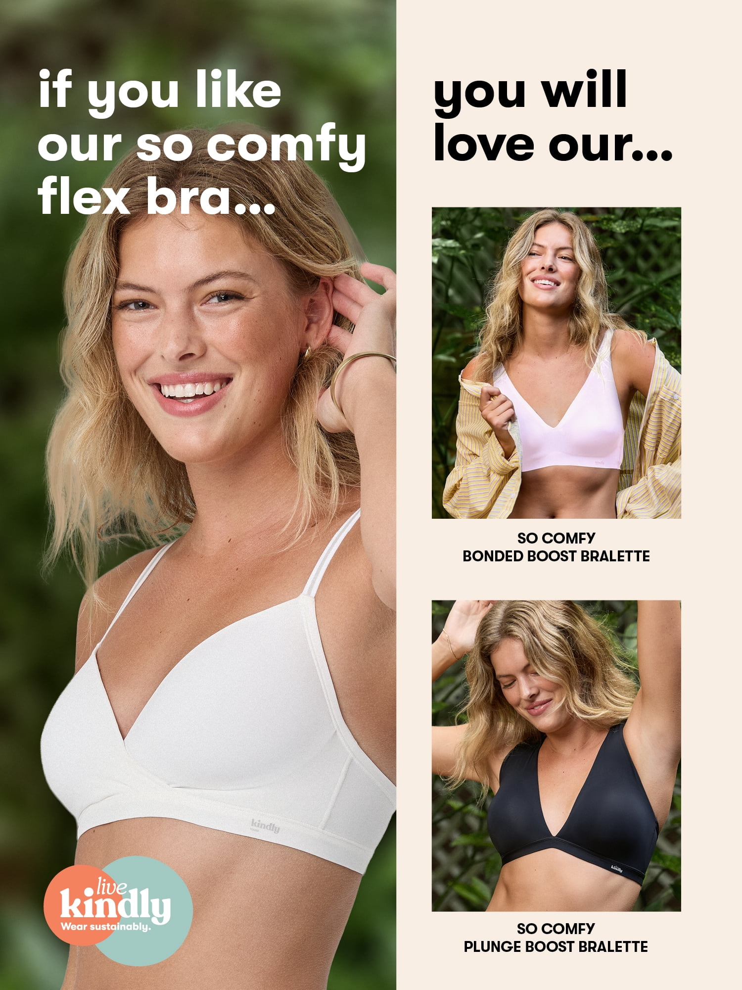 Kindly Yours Women's So Comfy Lightly Lined Micro Wire-Free Bra, Sizes S-XXXL