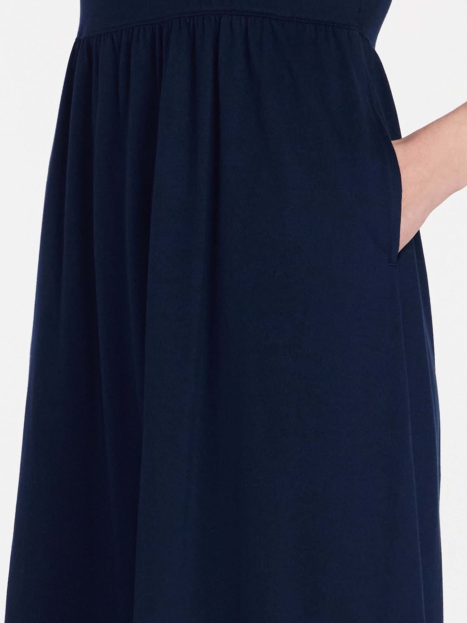Time and Tru Women's Sleeveless Cotton Knit Tiered Midi Dress, Sizes XS-XXXL