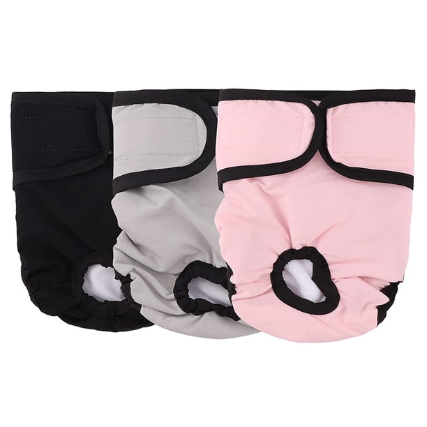 Pañales para perros Apuakthei, paquete de 3 pañales lavables para perros, pañales ajustables para perros, pañales absorbentes para perros, pañales fisiológicos tipo braguita para diferentes tipos de