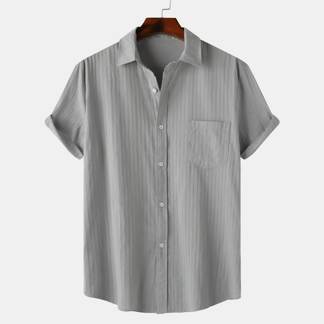 pstuiky Camisas casuales de manga corta para hombre, Camisa hawaiana informal de manga corta con cuello vuelto y botones para hombre camisas casuales para hombre xl
