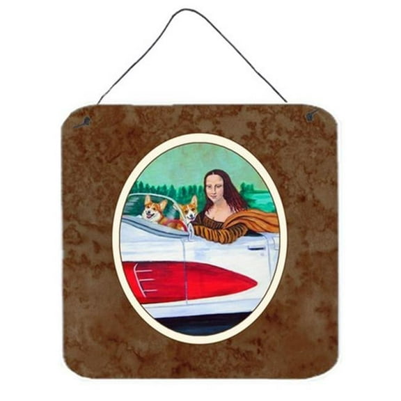 Mona Lisa with Corgi Wall or Door Hanging Prints