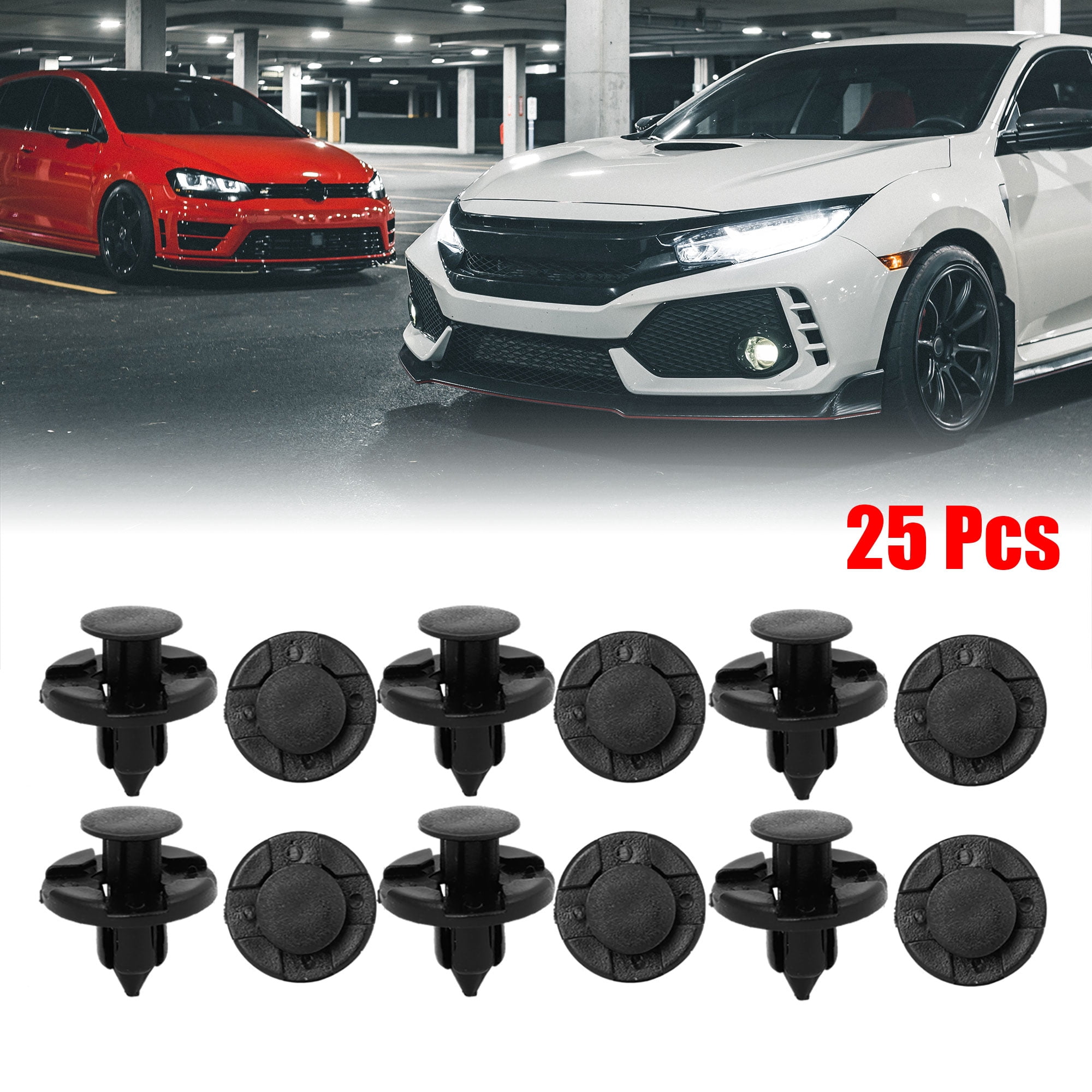 25pcs Plastic Rivet Fastener  Flaps Clips 0.31" For Nissan