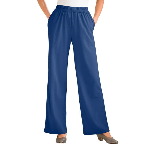 Woman Within Plus Size Petite 7-Day Knit Wide-Leg Pant