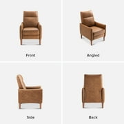 Mopio Arthur Recliner Chair with 3 Positions, 2-Tone PU Leather Accent Chair, Mid Century Modern Reading Chair, High Back Padded Support Comfy Sleeper Armchair, Nursery Chair for Living Room, Bedroom