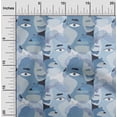 thumbnail image 2 of oneOone Viscose Jersey Grayish Blue Fabric Abstract Face Sewing Fabric By The Yard Printed Diy Clothing Sewing Supplies 60 Inch Wide, 2 of 7