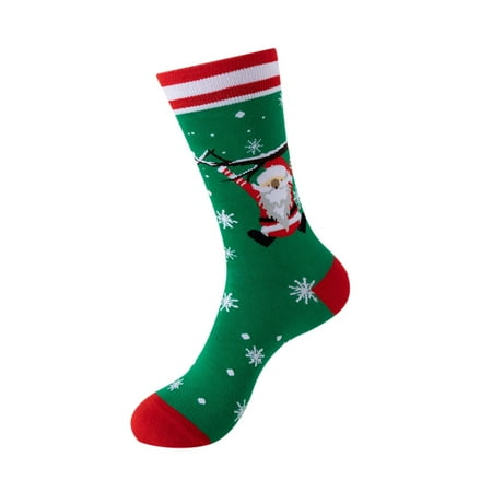 

Qxutpo Socks for Women Christmas Print Medium Stockings for Warm and Thick Fall Winter Socks