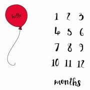Newborn baby Monthly Growth Milestone Blanket photography props Background Cloth Commemorate Rug Balloon Month