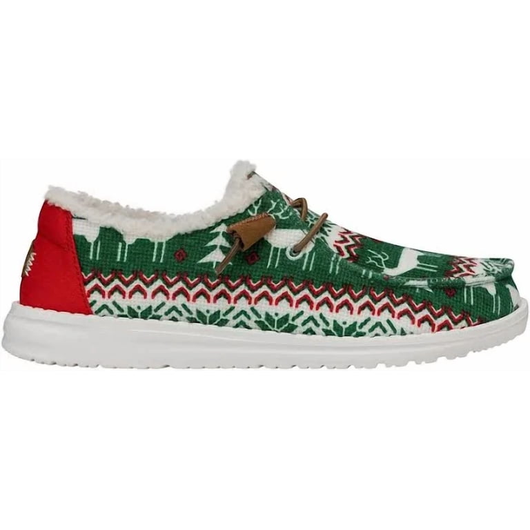 Hey Dude Wendy Ugly Sweater Faux Shear Christmas Shoes  display picture 1