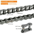 thumbnail image 2 of Uxcell 085-1/#41-1 Roller Chain 3 Feet 1/2" Pitch Carbon Steel Roller Chains with Free Master Connector Link, 72 Links, 2 of 6