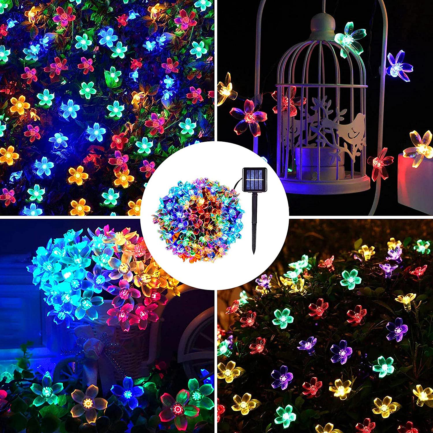 Yoglam 23ft 50 LED Solar Flower String Lights Multicolor photo 4