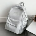 thumbnail image 6 of Nylon Resists Wear Backpack -Campus Shoulder Bag - Casual Aesthetic Daypack Simple Laptop Bag Waterproof Travel Rucksack (Gray), 6 of 7